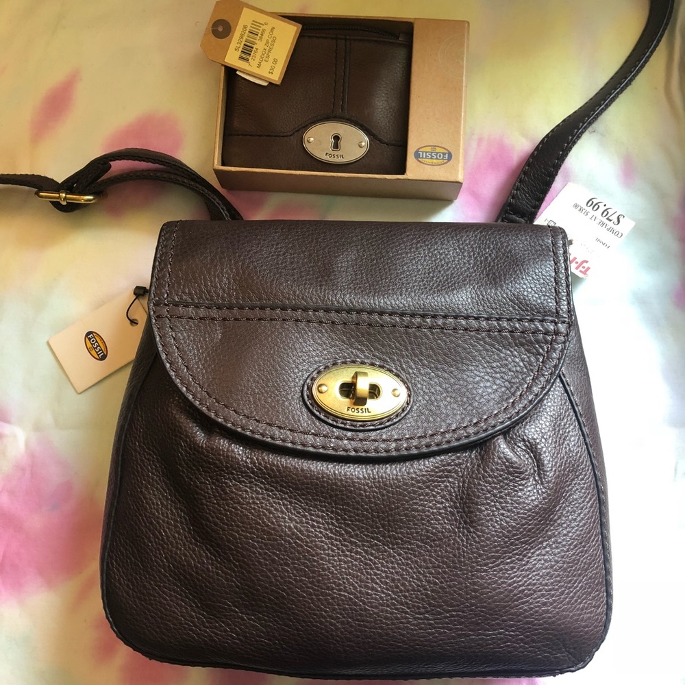 Brand new fossil bag with matching wallet